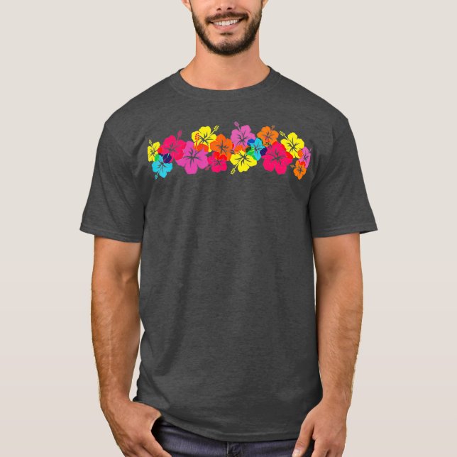 Camiseta Vintage Hibiscus Flower Row Beach (Anverso)
