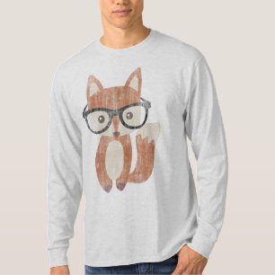 Camiseta Vintage Hipster Glasses Cue Baby Fox