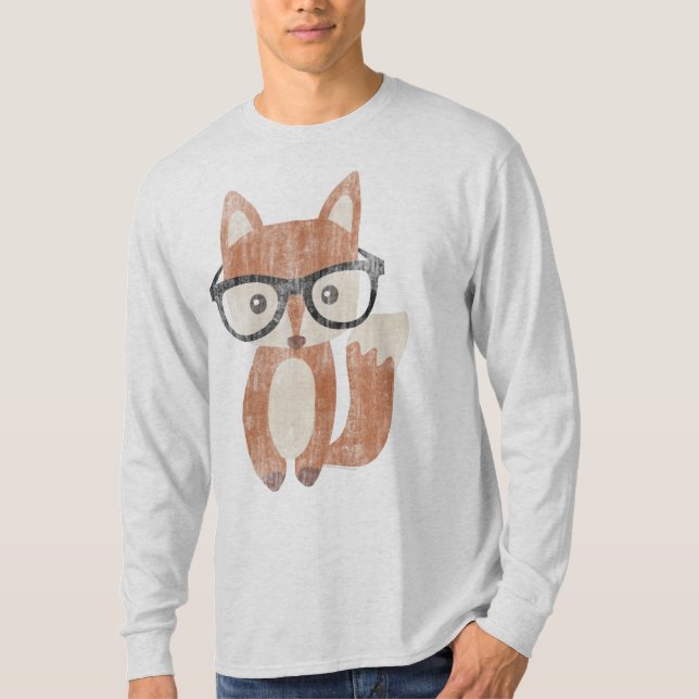 Camiseta Vintage Hipster Glasses Cue Baby Fox (Anverso)