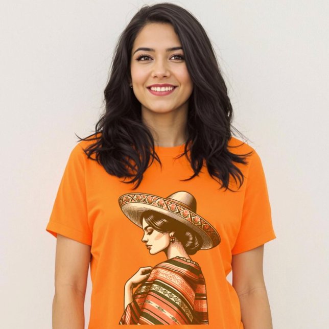 Camiseta Vintage Hispanic Culture Sarape Sombrero (Vintage Hispanic Culture Sarape Sombrero T-Shirt.)