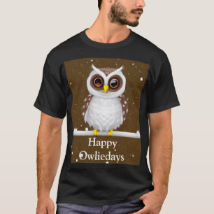 Camiseta Vintage Holiday Snow Owl