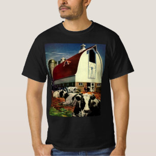 Camiseta Vintage Holstein Vacas de la Leche en el sector de