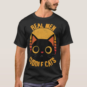 Camiseta Vintage Hombres Reales Cuddle Gatos Gatos Gatos Ga