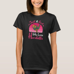 Camiseta Vintage Hornbill Bird Es Sólo Un Chica Que Ama Hor