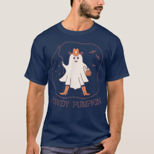 Camiseta Vintage Howdy Halloween Boo Ghosts Pumpkin Bats Co
