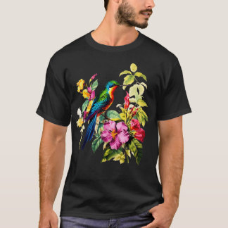 Camiseta Vintage Hummingbird Ilustracion Backyard