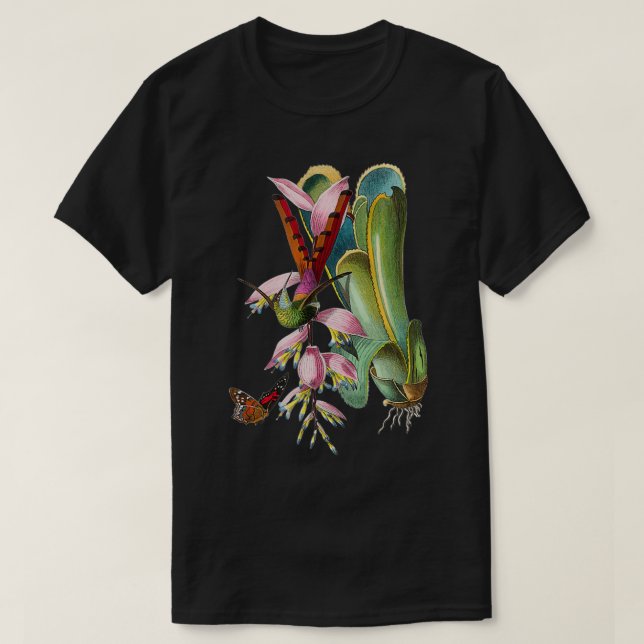 Camiseta Vintage Hummingbird Ilustracion de aves animal ama (Diseño del anverso)