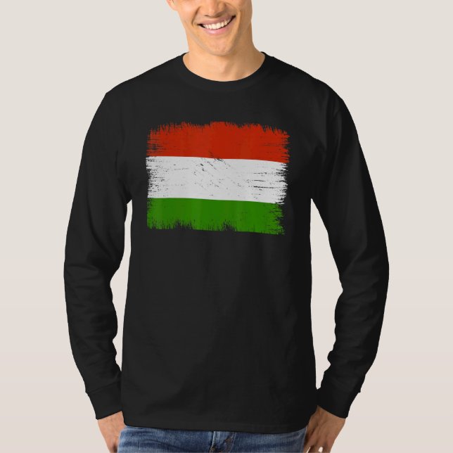 Camiseta Vintage Hungary Flag Hungarian Independence Day (Anverso)