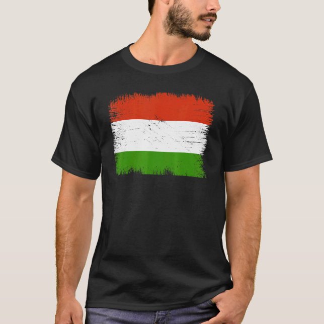 Camiseta Vintage Hungary Flag Hungarian Independence Day (Anverso)