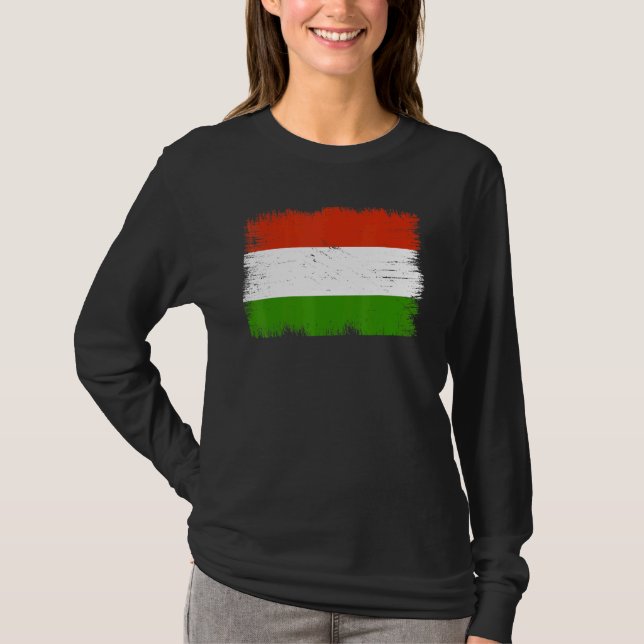 Camiseta Vintage Hungary Flag Hungarian Independence Day (Anverso)