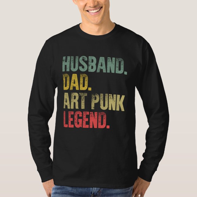 Camiseta Vintage   Husband Dad Punk Legend Retro (Anverso)