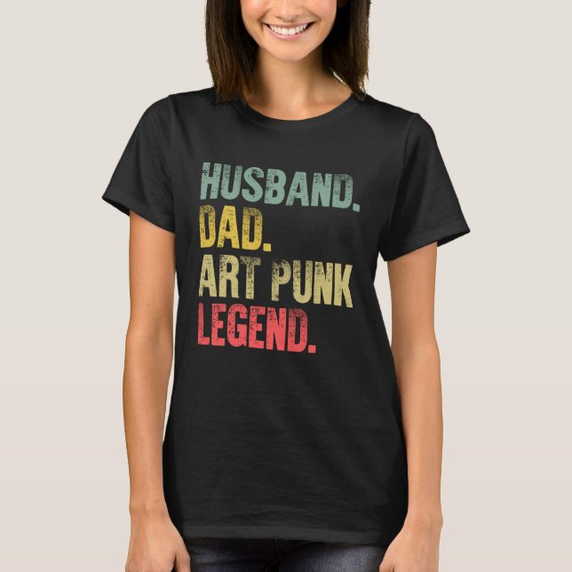 Camiseta Vintage   Husband Dad Punk Legend Retro (Anverso)