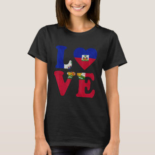 Camiseta Vintage I Love Haiti Flag Heart Haiots Prid