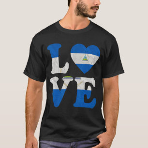 Camiseta Vintage I Love Nicaragua Flag Heart Nicaraguan Roo