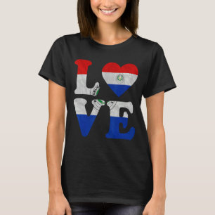 Camiseta Vintage I Love Paraguay Flag Heart Paraguayan Root