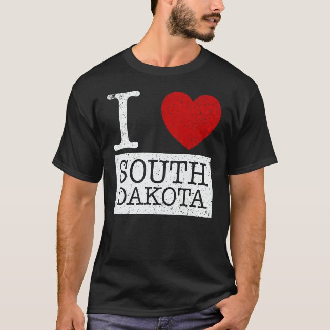 Camiseta Vintage I Love South Dakota (Anverso)