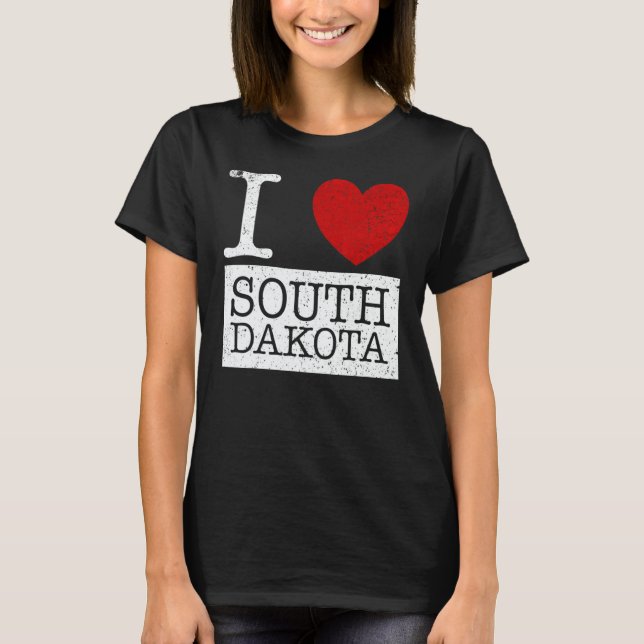 Camiseta Vintage I Love South Dakota (Anverso)