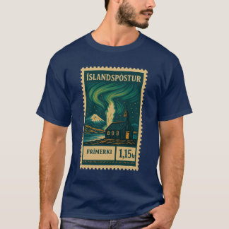 Camiseta Vintage Iceland Postage Stamp Shirt