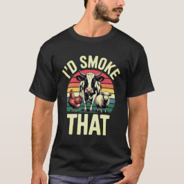 Camiseta Vintage I'd Smoke That Funny Retro BBQ Meat Smoker