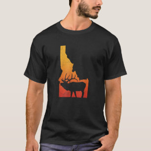 Camiseta Vintage Idaho Elk Retro Caza al aire libre