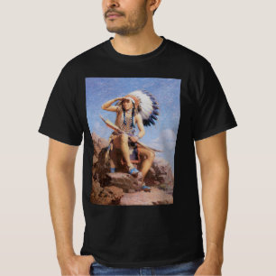 Camiseta Vintage Indígena Americano Nativo, El Explorador p