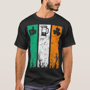 Camiseta Vintage Ireland Flag Beer Love Irish Drinking