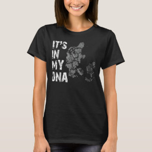 Camiseta Vintage It In My DNA Dinamarca Fingprint Map Dani