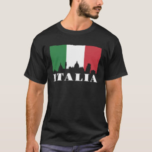 Camiseta Vintage Italia Bandera Italiana Hombres de la Esqu