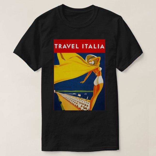 Camiseta Vintage italiano Viaje Turismo de aventura Italia (Diseño del anverso)
