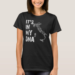 Camiseta Vintage It's In My Dna Italy Fingerprint Map Itali