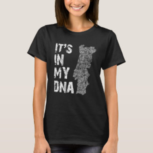 Camiseta Vintage It's In My Dna Portugal Esquema Mapa Portu