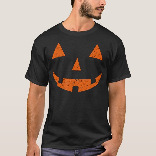 Camiseta Vintage Jack O Lantern Jackolantern Pumpkin Face (Anverso)