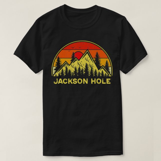 Camiseta Vintage Jackson Hole Wyoming Montañas WY Senderism (Diseño del anverso)