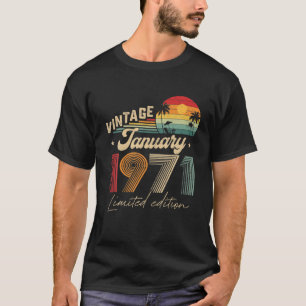 Camiseta Vintage January 1971 Limited Edition 51St Bday Dec