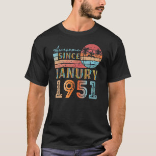 Camiseta vintage janury 1951 92 años de edad 71 años hombre