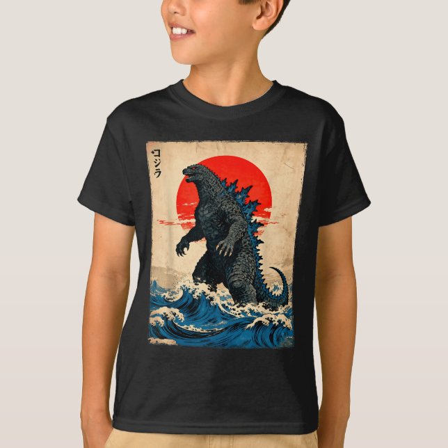 Camiseta Vintage Japanese Art Kaiju Monster  (Anverso)