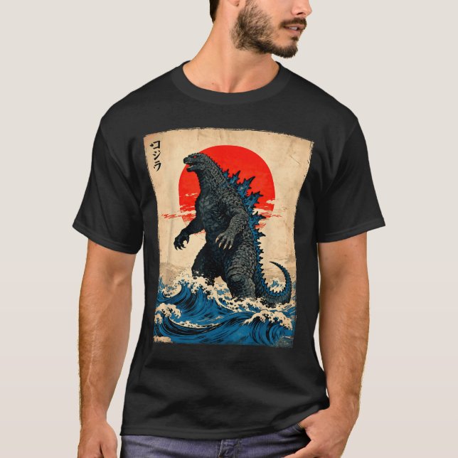 Camiseta Vintage Japanese Art Kaiju Monster  (Anverso)