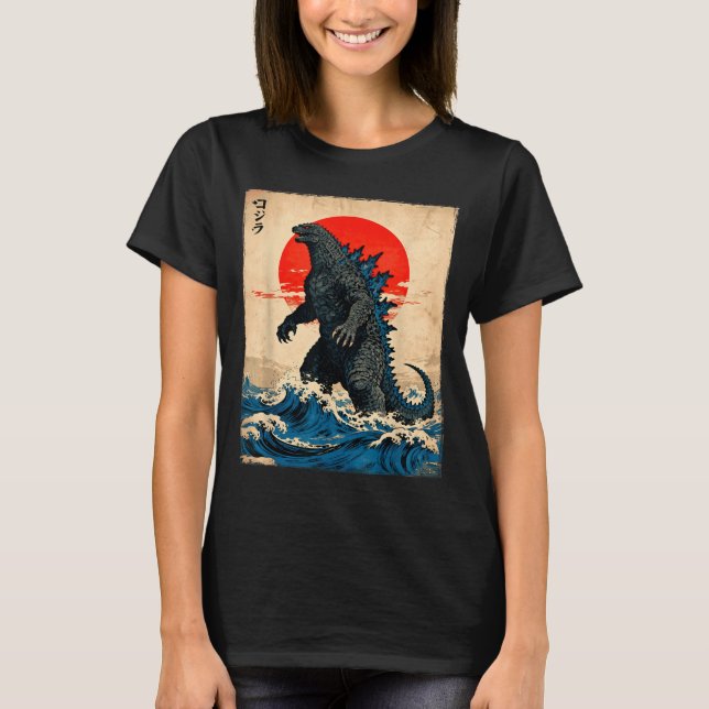 Camiseta Vintage Japanese Art Kaiju Monster  (Anverso)