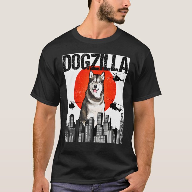 Camiseta Vintage Japanese Dogzilla Alaskan Malamute (Anverso)