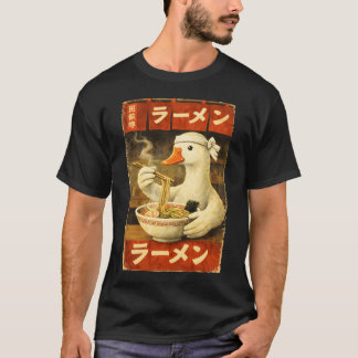 Camiseta Vintage Japanese Ramen Duck Foodie Anime T-Shirt