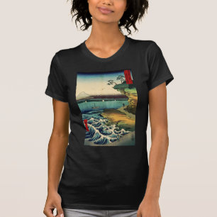 Camiseta Vintage japonés Ukiyo-e Mt. Fuji 房州保田ノ海岸