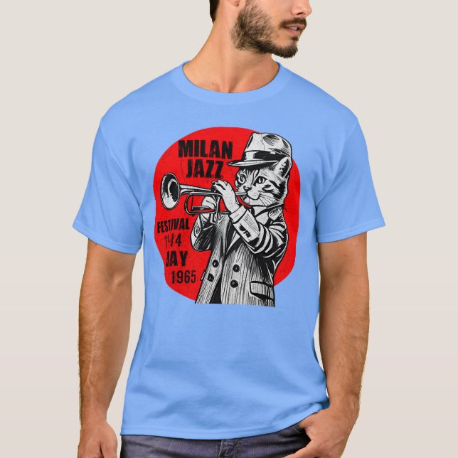 Camiseta Vintage Jazz Cat Trumpet - unique (Anverso)