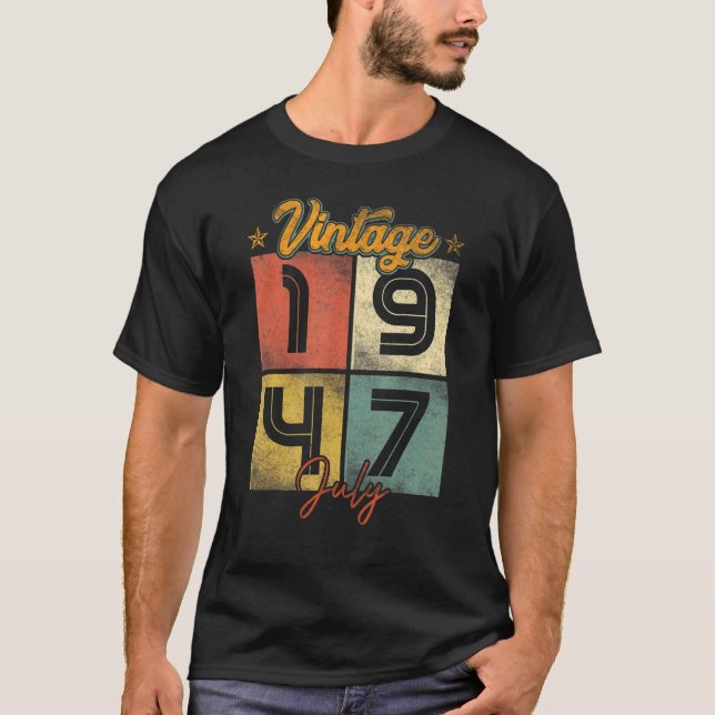 Camiseta Vintage Julio 1947 75 Años (Anverso)