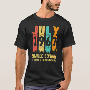 Camiseta Vintage Julio 1967 55 años de edad 55º cumpleaños