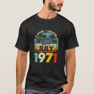 Camiseta Vintage Julio 1971 50 Años De Edad 50 Años Retro