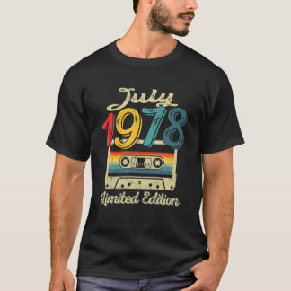 Camiseta Vintage Julio 1978 Cinta Cassette 43d Cumpleaños D