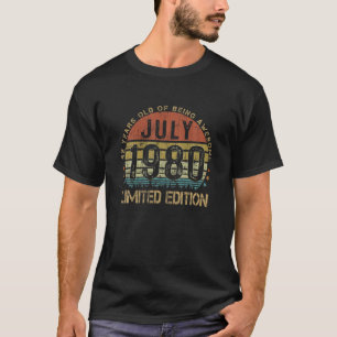 Camiseta Vintage Julio 1980 42Nd Birthday Retro 42 Años