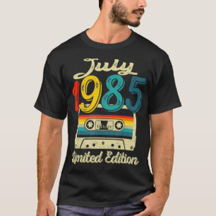 Camiseta Vintage Julio 1985 Cinta Cassette 37th Birthday De