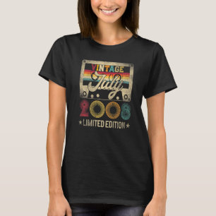 Camiseta Vintage Julio 2008 14th Birthday 14 Years Old Retr