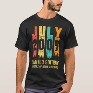 Camiseta Vintage Julio 2009 13 años 13º cumpleaños